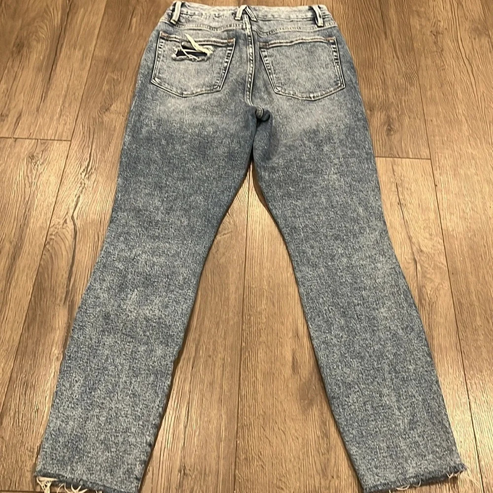 [6/28]Good American Good Curve Blue 330 Distressed Skinny High Rise Fringe Jeans - Picture 9 of 10